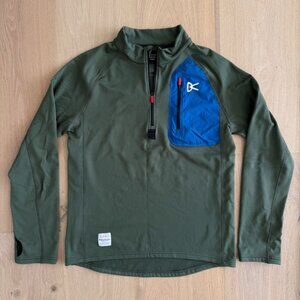 District Vision Luca Sweatshirt Quarter-zip Green/Blue, Men's medium